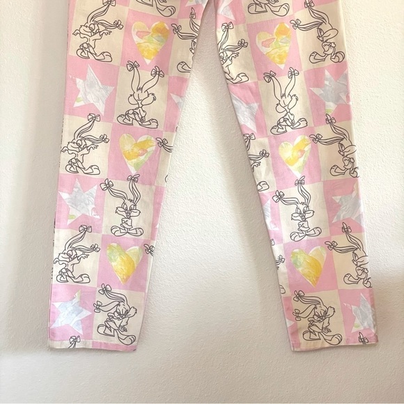 JC de Castelbajac Vintage 90’s Linen Cotton High Waist Pant Tiny Toon Babs Bunny - Picture 11 of 16